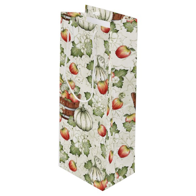 Bolsa Para Vino PUMPKINS DEL OTOÑO DEL naranja BLANCO (Angulo Anverso)