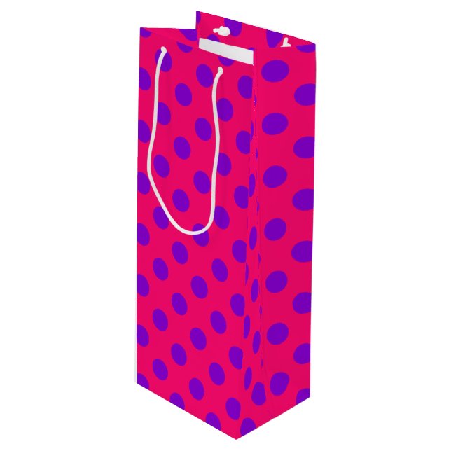 Bolsa Para Vino Punto de polka morado sobre cereal (Angulo Anverso)