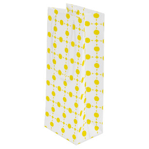 Bolsa Para Vino Puntos de Polka Amarillo, Patrón De Punto De Polka
