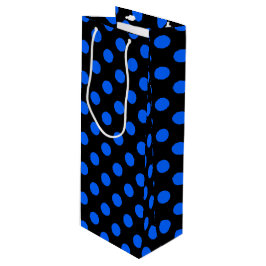 Bolsa Para Vino Puntos de polka azul y negro