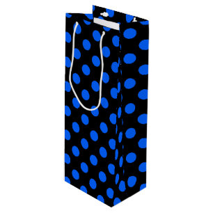 Bolsa Para Vino Puntos de polka azul y negro