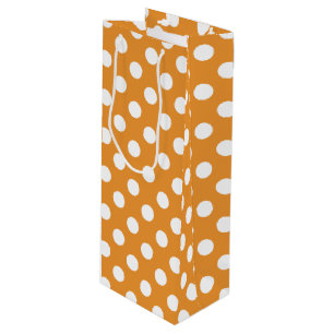 Bolsa Para Vino Puntos de polka blanco sobre ámbar