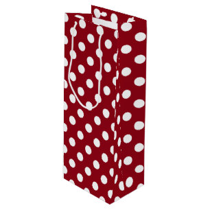 Bolsa Para Vino Puntos de Polka Blanco sobre el rojo Criminson