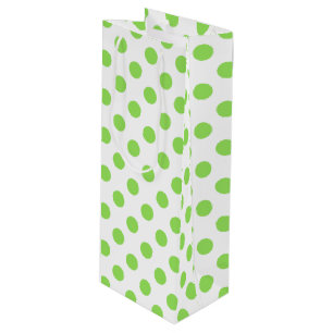 Bolsa Para Vino Puntos de polka blanco y limón