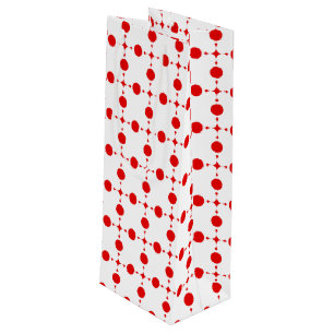 Bolsa Para Vino Puntos de Polka Rojo, Patrón de Punto de Polka, Pu