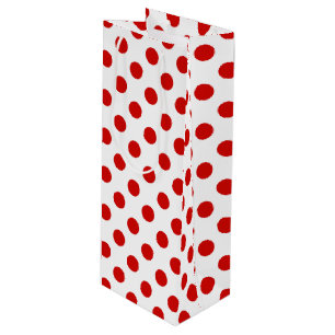 Bolsa Para Vino Puntos de polka rojos y blancos