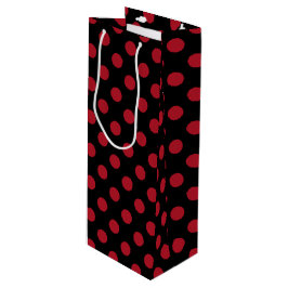 Bolsa Para Vino Puntos de polka rojos y negros