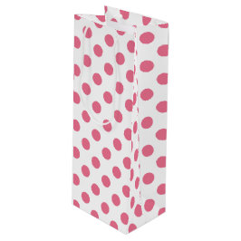 Bolsa Para Vino Puntos de polka rosa y blanco