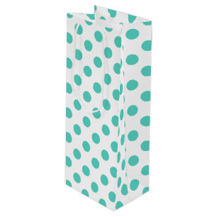 Bolsa Para Vino Puntos de polka turquesa