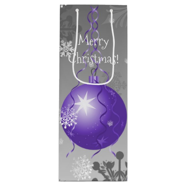 Bolsa Para Vino Purple Fancy Christmas Ornamft Gift Bag (Anverso)