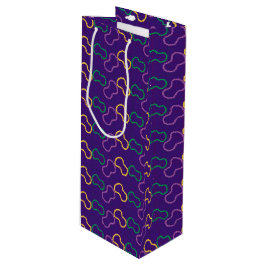 BOLSA PARA VINO PURPLE VERDE ORO MARDI GRAS BEBES