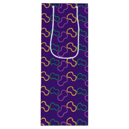 BOLSA PARA VINO PURPLE VERDE ORO MARDI GRAS BEBES