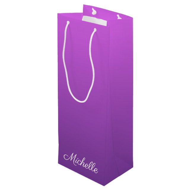 Bolsa Para Vino Púrpura personalizado (Angulo reverso)