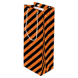 Bolsa Para Vino Purpurina NEGRO Y NARANJA MIRA HALLOWEEN