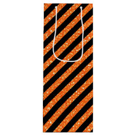 Bolsa Para Vino Purpurina NEGRO Y NARANJA MIRA HALLOWEEN