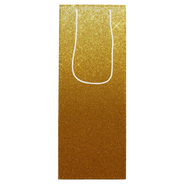 Bolsa Para Vino Purpurina Sparkling Faux Gold (Anverso)