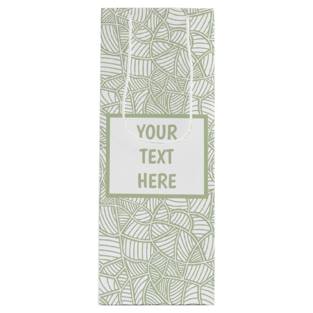 Bolsa Para Vino Random Leaf Mosaic Pale Green (Anverso)