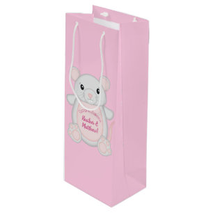 Bolsa Para Vino Ratón Baby Shower Pink