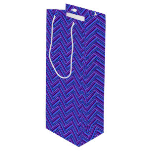 Bolsa Para Vino Rayas azules y violetas de doble trama