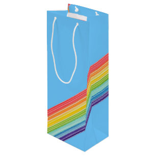 Bolsa Para Vino Rayas de arco iris diagonales