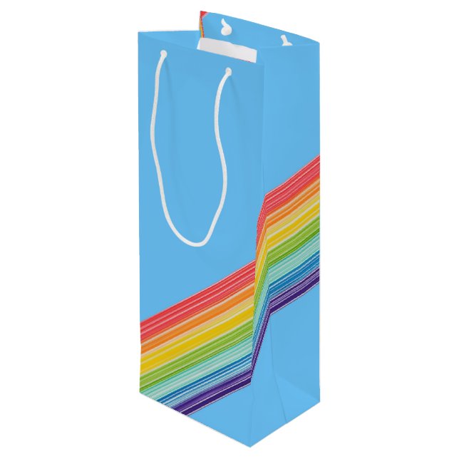 Bolsa Para Vino Rayas de arco iris diagonales (Angulo reverso)