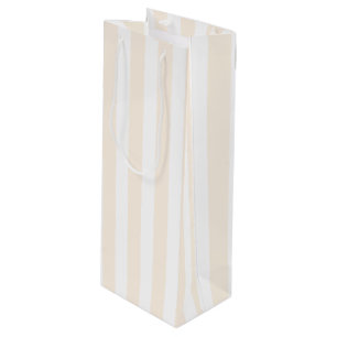 Bolsa Para Vino Rayas de caramelo beige y blanco