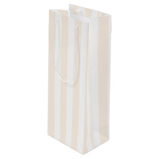 Bolsa Para Vino Rayas de caramelo beige y blanco