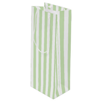 Bolsa Para Vino Rayas de caramelo verde claro y blanco