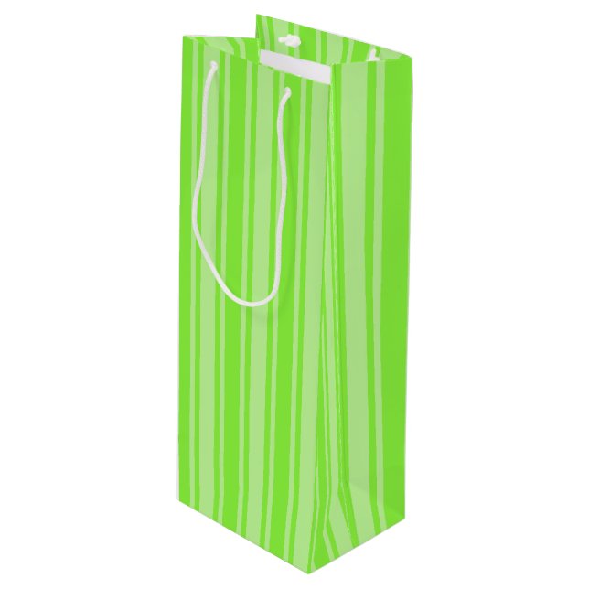 Bolsa Para Vino Rayas de caramelo verde limón (Angulo Anverso)