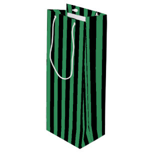 Bolsa Para Vino Rayas de caramelo verde y negro