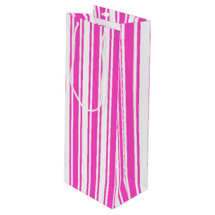 Bolsa Para Vino Rayas de caramelos rosadas y blancas calientes