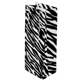 Bolsa Para Vino Rayas de cebra en blanco y negro, estampado de pie