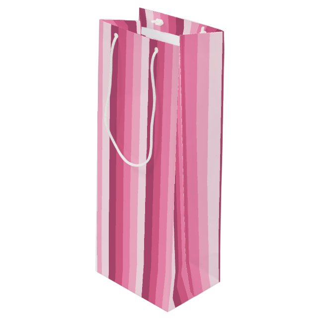 Bolsa Para Vino Rayas de sombra rosadas (Angulo Anverso)