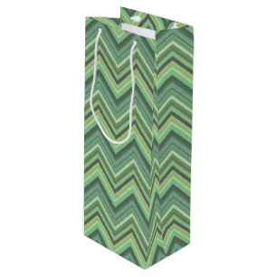 Bolsa Para Vino Rayas de zigzag verde oliva