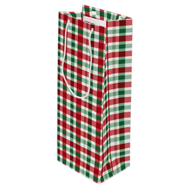 Bolsa Para Vino Rayas rojas y verdes (Angulo Anverso)