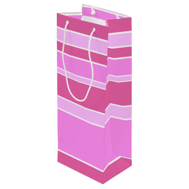 Bolsa Para Vino Rayas rosas (Angulo reverso)