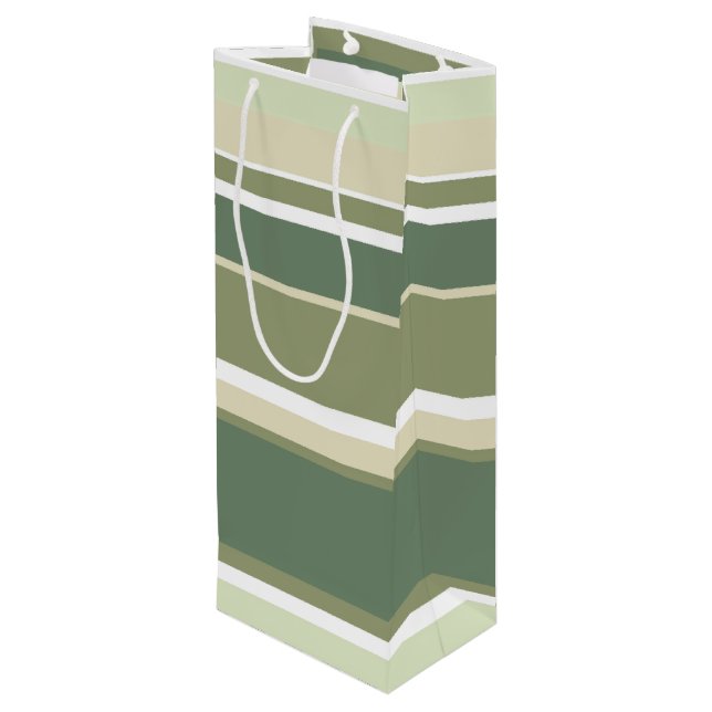 Bolsa Para Vino Rayas verdes de oliva (Angulo reverso)