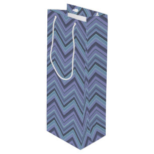 Bolsa Para Vino Rayas zigzag de color azul