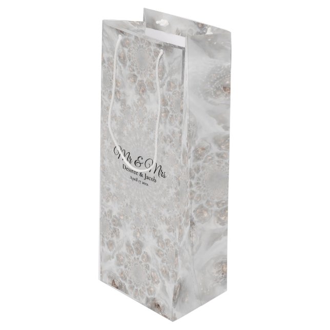 Bolsa Para Vino Recepción de bodas Plata blanca Oro simple Elegant (Angulo Anverso)