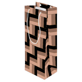Bolsa Para Vino Rectángulos geométricos de Mocha negra marrón