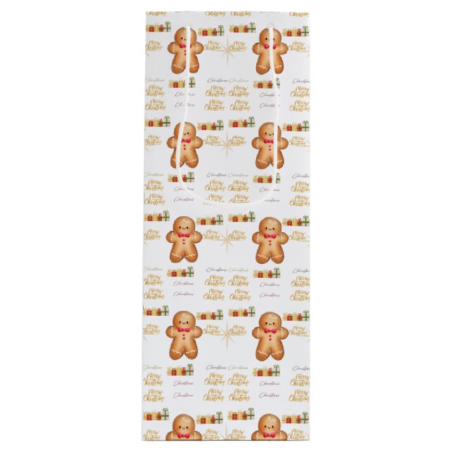 Bolsa Para Vino red Christmas  happy day and Christmas stocking (Anverso)