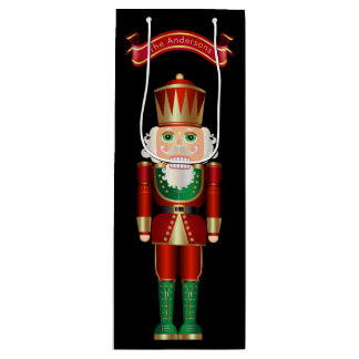 Bolsa Para Vino Red Green y Gold Nutcracker 