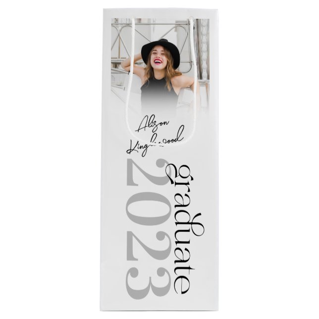 Bolsa Para Vino Regalo de graduación moderno y elegante (Anverso)