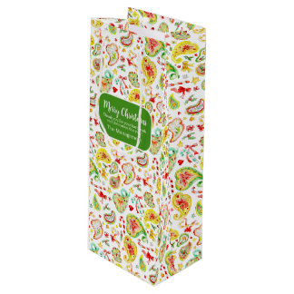 Bolsa Para Vino Regalos de Navidad de negocios en verde con estamp