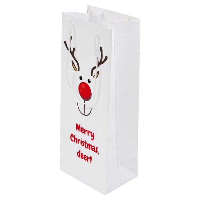 Bolsa Para Vino Reno dulce "Feliz Navidad, ciervo" Vino (Angulo Anverso)
