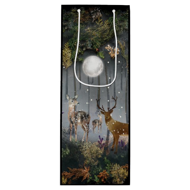 Bolsa Para Vino Renos Adorables De Noche (Anverso)