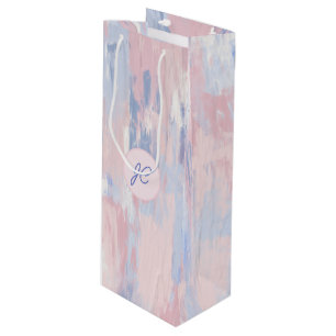 Bolsa Para Vino Resumen de los trazos de Rubor y Blue Paint