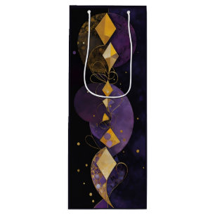 Bolsa Para Vino Resumen morado y oro