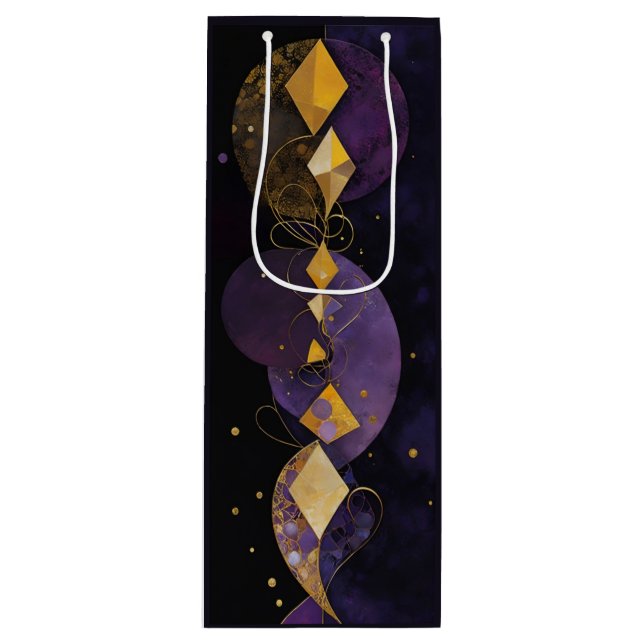 Bolsa Para Vino Resumen morado y oro (Anverso)