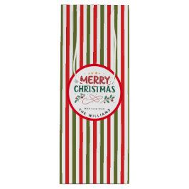 Bolsa Para Vino Retro Christmas Stripe Pattern Custom Christmas